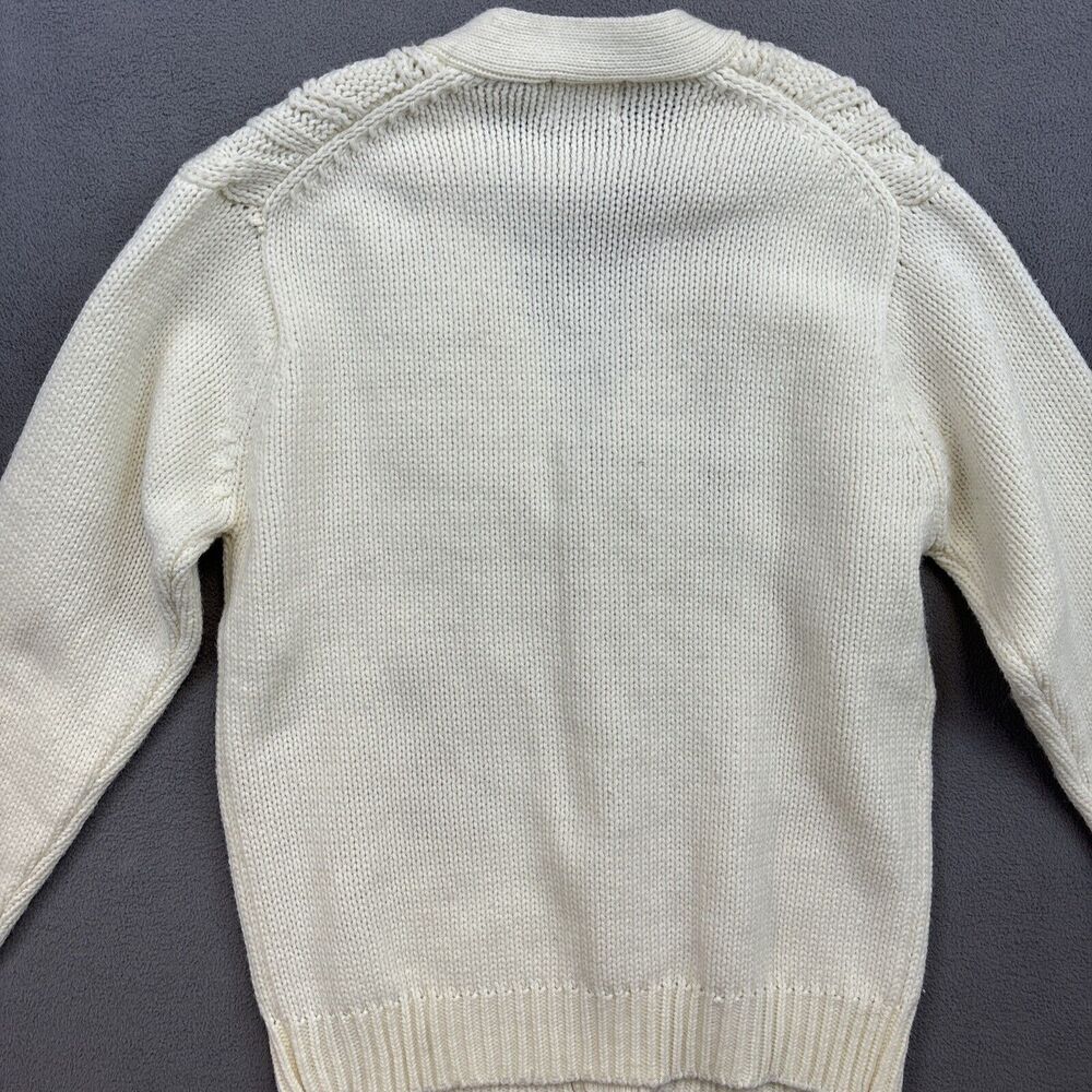 VTG Richman Brothers Sweater Mens Chunky Cable Knit Cardigan 70s Size Medium M - Picture 12 of 16